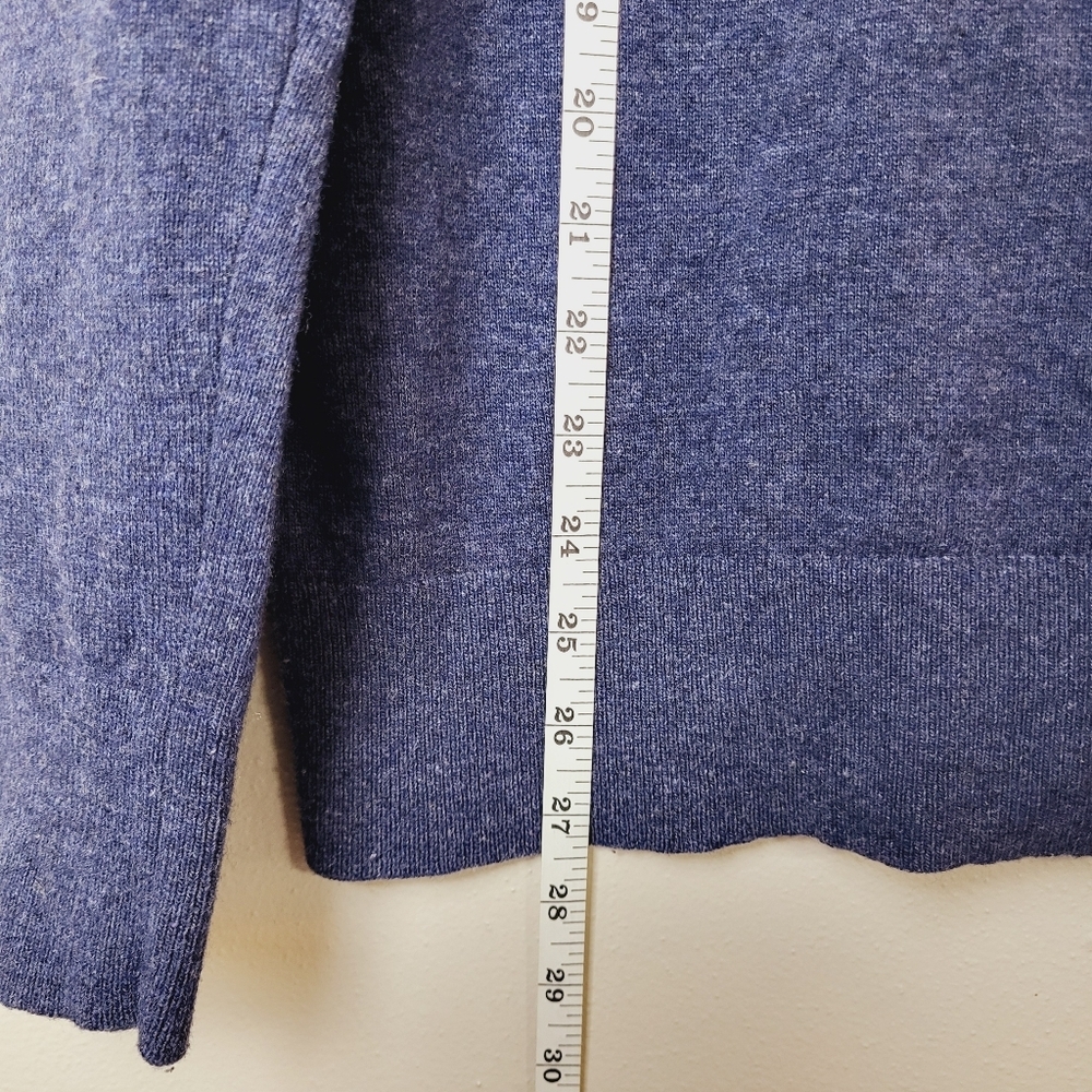 Banana Republic Quarter Zip Pull Over Men's Size Large Navy Blue Merino Wool - Picture 5 of 8